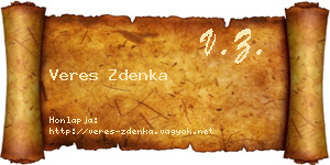 Veres Zdenka névjegykártya
